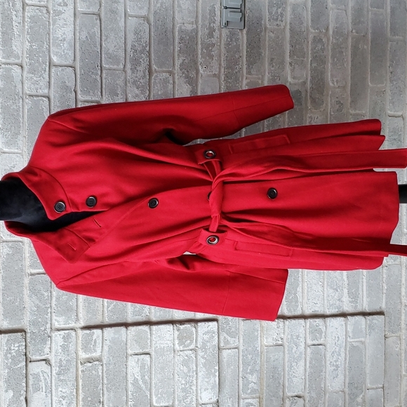 centigrade Jackets & Blazers - Centigrade outerwear maroon dress coat 60% wool rivets